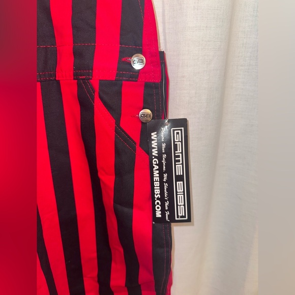 NWT University of Georgia Striped Game Bibs Overalls - Picture 5 of 10